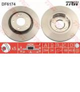 Тормозной диск TRW DF6174 Тормозной диск TRW DF6174