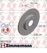 Тормозной диск ZIMMERMANN 380.2115.20 Тормозной диск ZIMMERMANN 380.2115.20