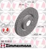 Тормозной диск ZIMMERMANN 285.3519.52 Тормозной диск ZIMMERMANN 285.3519.52
