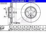 Тормозной диск ATE 24.0124-0240.1 Тормозной диск ATE 24.0124-0240.1