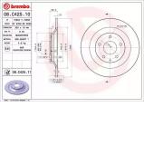 Тормозной диск BREMBO 08.C425.11 Тормозной диск BREMBO 08.C425.11
