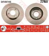 Тормозной диск TRW DF4974S Тормозной диск TRW DF4974S