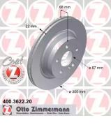 Тормозной диск ZIMMERMANN 400.3622.20 Тормозной диск ZIMMERMANN 400.3622.20