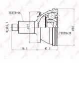 Шарнирный комплект LYNXauto CO-1227 Шарнирный комплект LYNXauto CO-1227