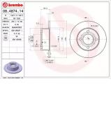 Тормозной диск BREMBO 08.4874.14 Тормозной диск BREMBO 08.4874.14