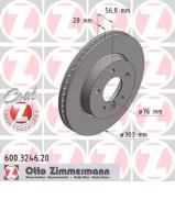 Тормозной диск ZIMMERMANN 600.3246.20 Тормозной диск ZIMMERMANN 600.3246.20