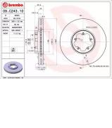 Тормозной диск BREMBO 09.C243.10 Тормозной диск BREMBO 09.C243.10