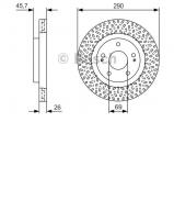 Тормозной диск BOSCH 0 986 479 U80 Тормозной диск BOSCH 0 986 479 U80