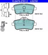Комплект тормозных колодок ATE 13.0470-2781.2 Комплект тормозных колодок ATE 13.0470-2781.2