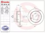 Тормозной диск BREMBO 08.8316.20 Тормозной диск BREMBO 08.8316.20