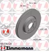 Тормозной диск ZIMMERMANN 100.3361.20 Тормозной диск ZIMMERMANN 100.3361.20