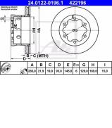 Тормозной диск ATE 24.0122-0196.1 Тормозной диск ATE 24.0122-0196.1
