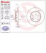 Тормозной диск BREMBO 08.4750.41 Тормозной диск BREMBO 08.4750.41