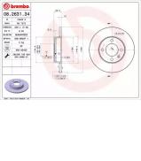 Тормозной диск BREMBO 08.2631.34 Тормозной диск BREMBO 08.2631.34