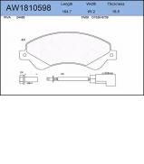 Комплект тормозных колодок AYWIPARTS AW1810598 Комплект тормозных колодок AYWIPARTS AW1810598