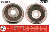 Тормозный барабан TRW DB4300 Тормозный барабан TRW DB4300