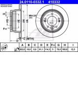 Тормозной диск ATE 24.0110-0332.1 Тормозной диск ATE 24.0110-0332.1