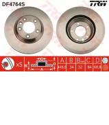 Тормозной диск TRW DF4764S Тормозной диск TRW DF4764S