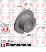Тормозной диск ZIMMERMANN 400.6469.20 Тормозной диск ZIMMERMANN 400.6469.20